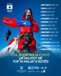 Uta Ibrahimi, shqiptarja e parë që ngjitet në top-14 majat e botës